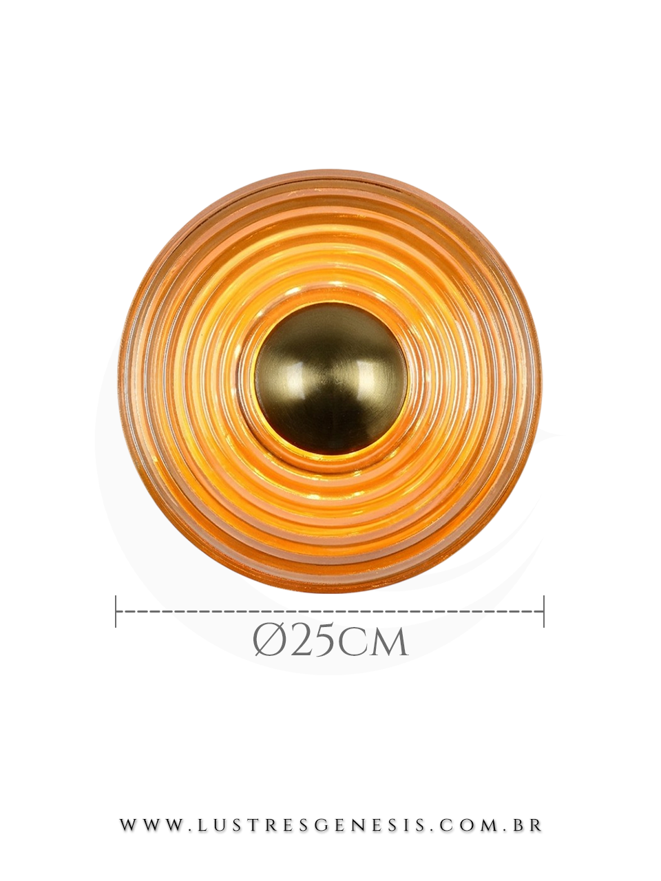 Luminaria Arandela de Parede Interna Vidro Ambar Bronze Globo Redondo, Salas, Quarto, Lavabo, Hall, Suite Master, Espelho do Banheiro